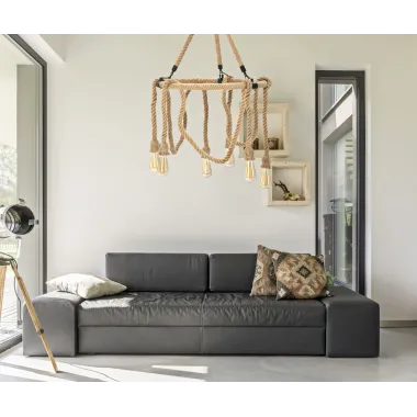 Lampa wisząca ROPE CIRCLE Ø 64x90 cm